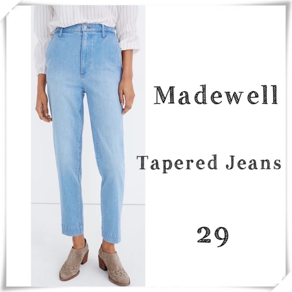 MADEWELL Tapered High Rise Jeans in Paulsen Wash Size 29 Style #AJ224